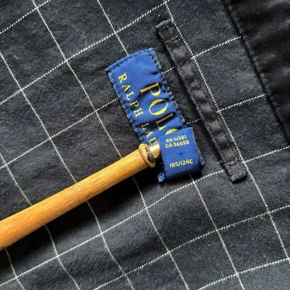 Vtg Polo Ralph Lauren Jacket Men 4XL Black Herrington Plaid Full Zip Golf Bomber - Picture 9 of 16